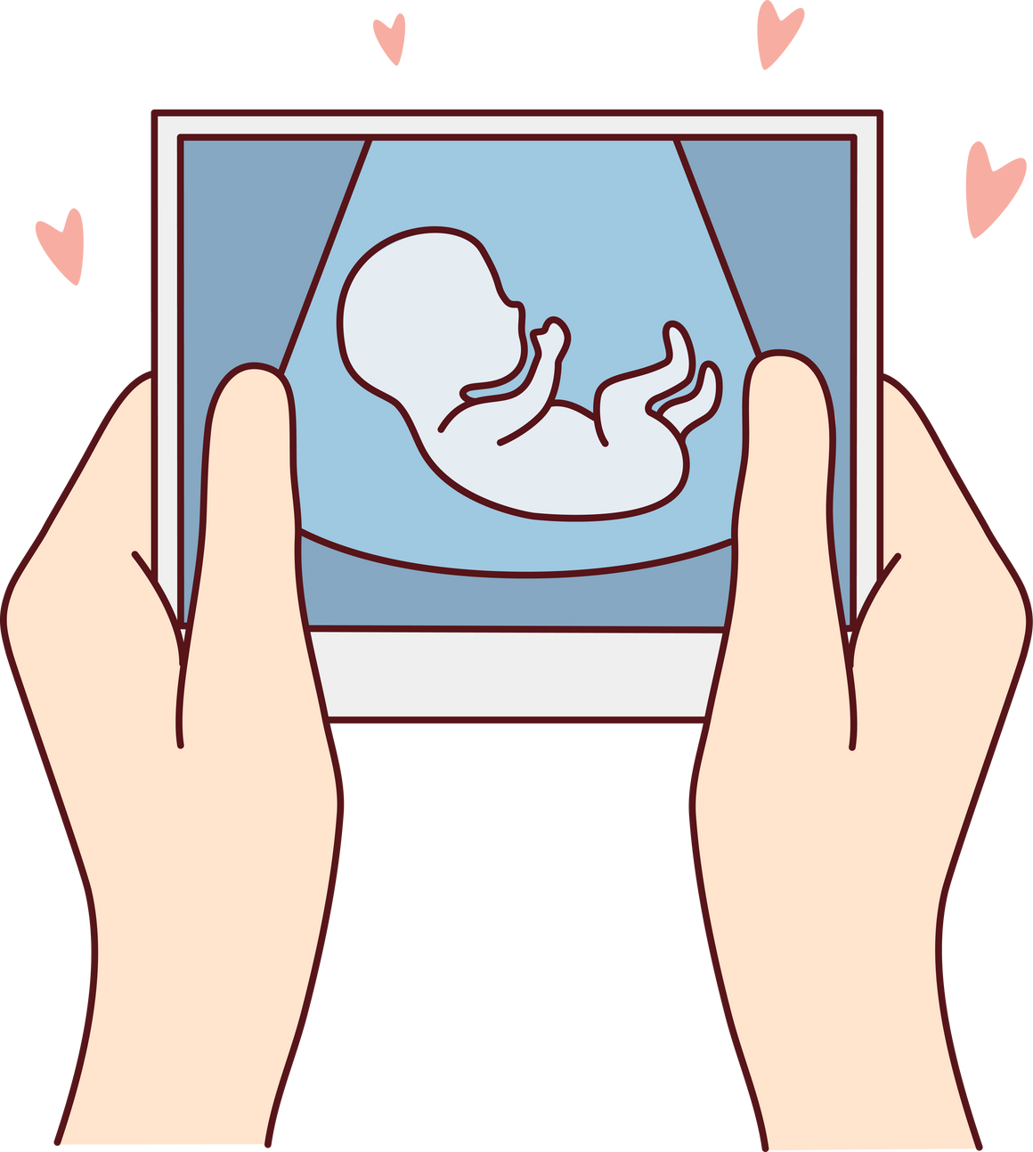 Future mother hold scan of embryo
