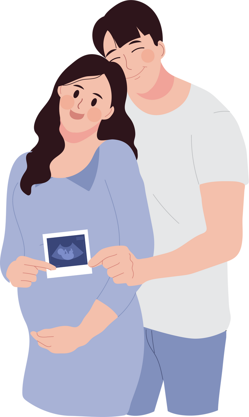 Proud mom and dad holding holding an ultrasound picture