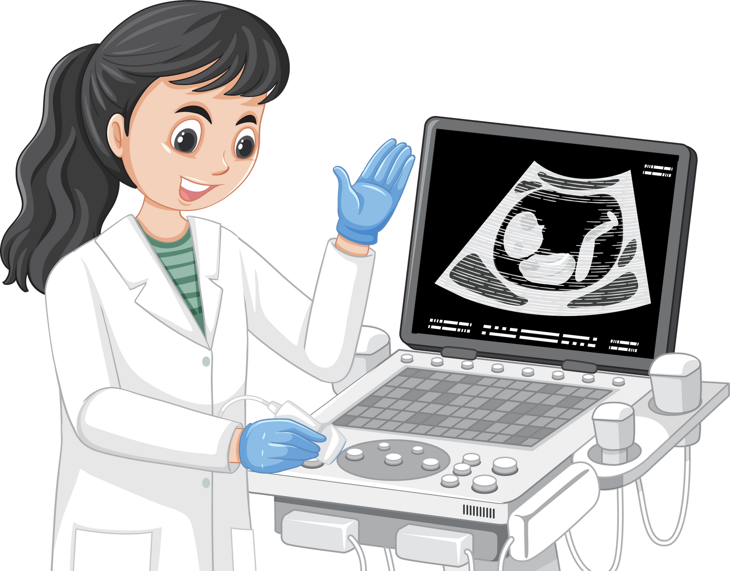 Doctor Using Ultrasound Scanning Machine